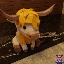 highland cow valentine papercraft template highland cow valentine papercraft template