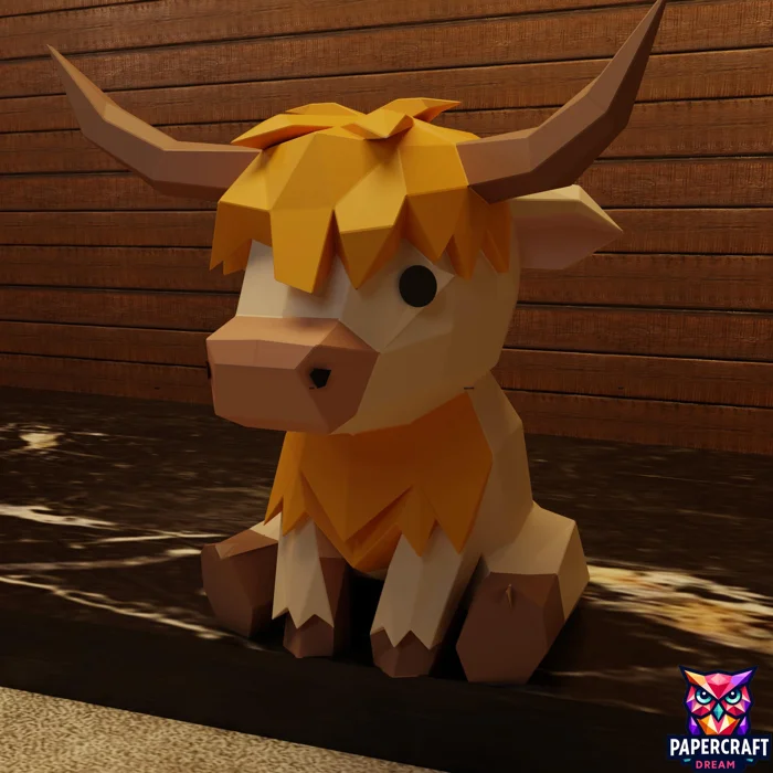 highland cow valentine papercraft template highland cow valentine papercraft template