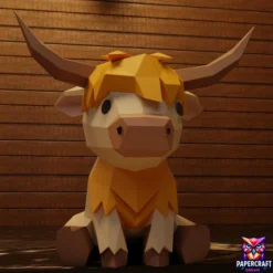 highland cow valentine papercraft template highland cow valentine papercraft template
